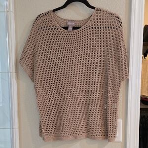 Chico's Beige Crochet Knit Top